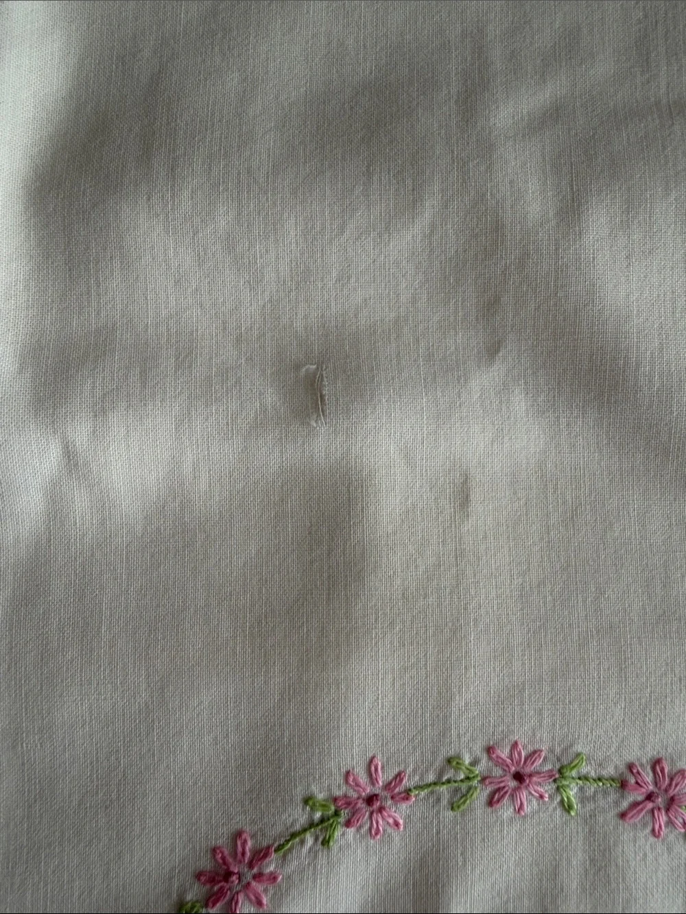 Vintage handmade set of 3 embroidered pillowcases
